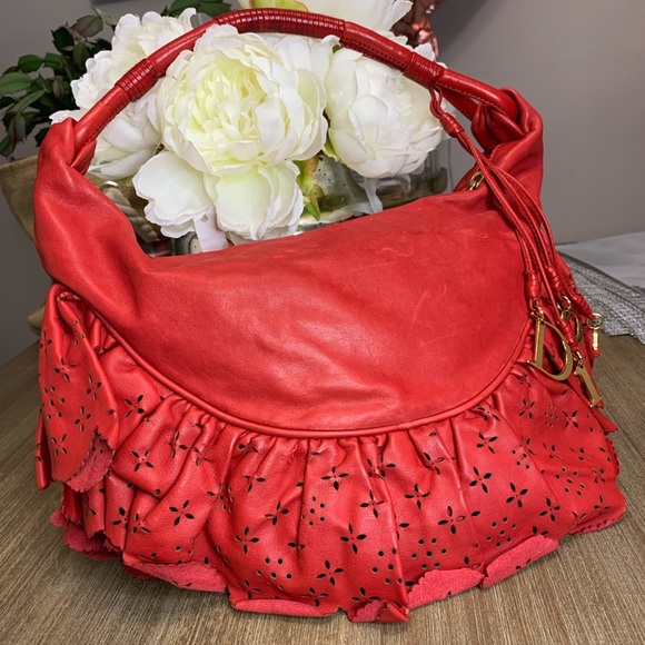 Authentic Dior Gypsy Ruffle Bag in Red *Limited time offer* - Picture 2 of 13